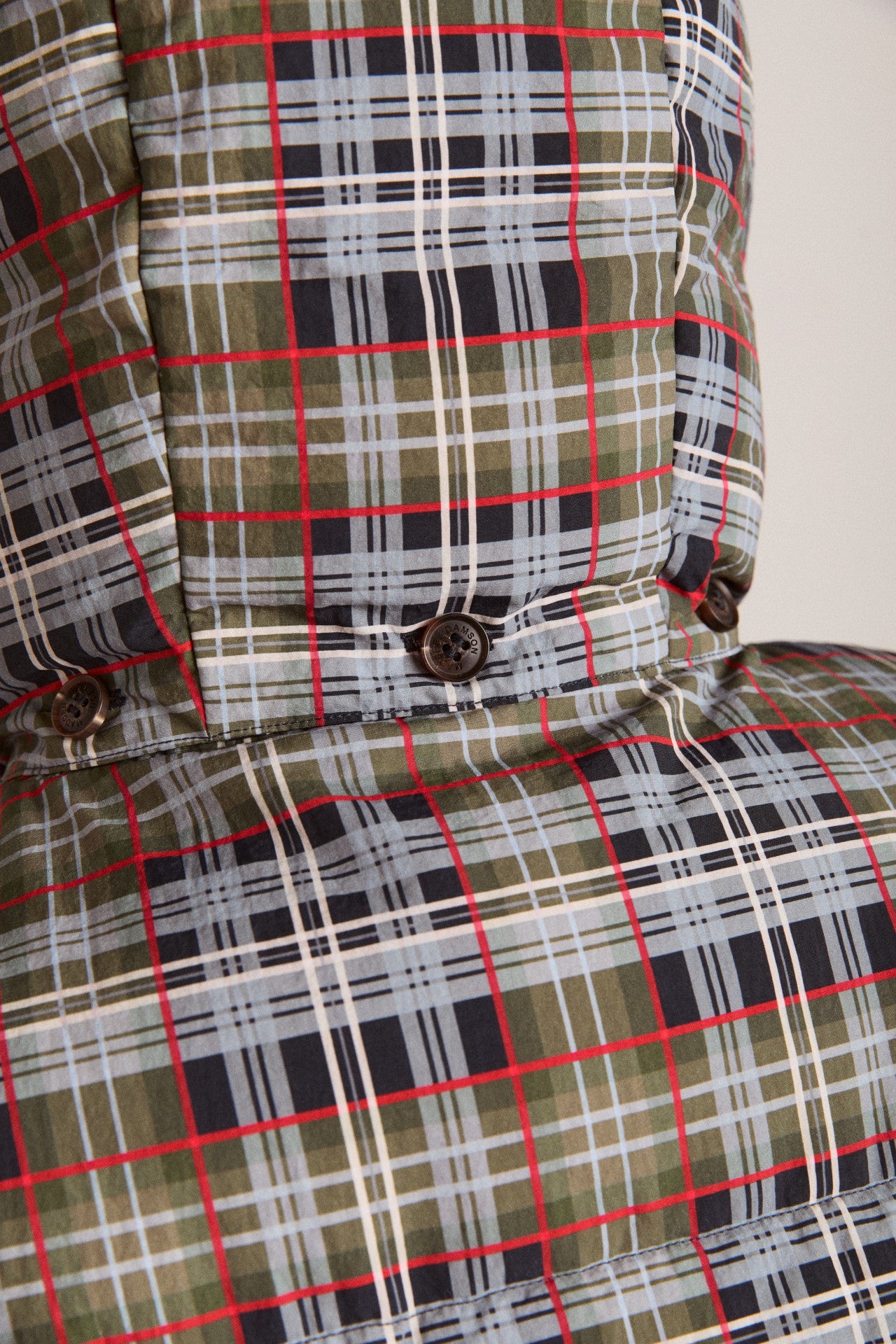 pearl hooded puffer - multi check