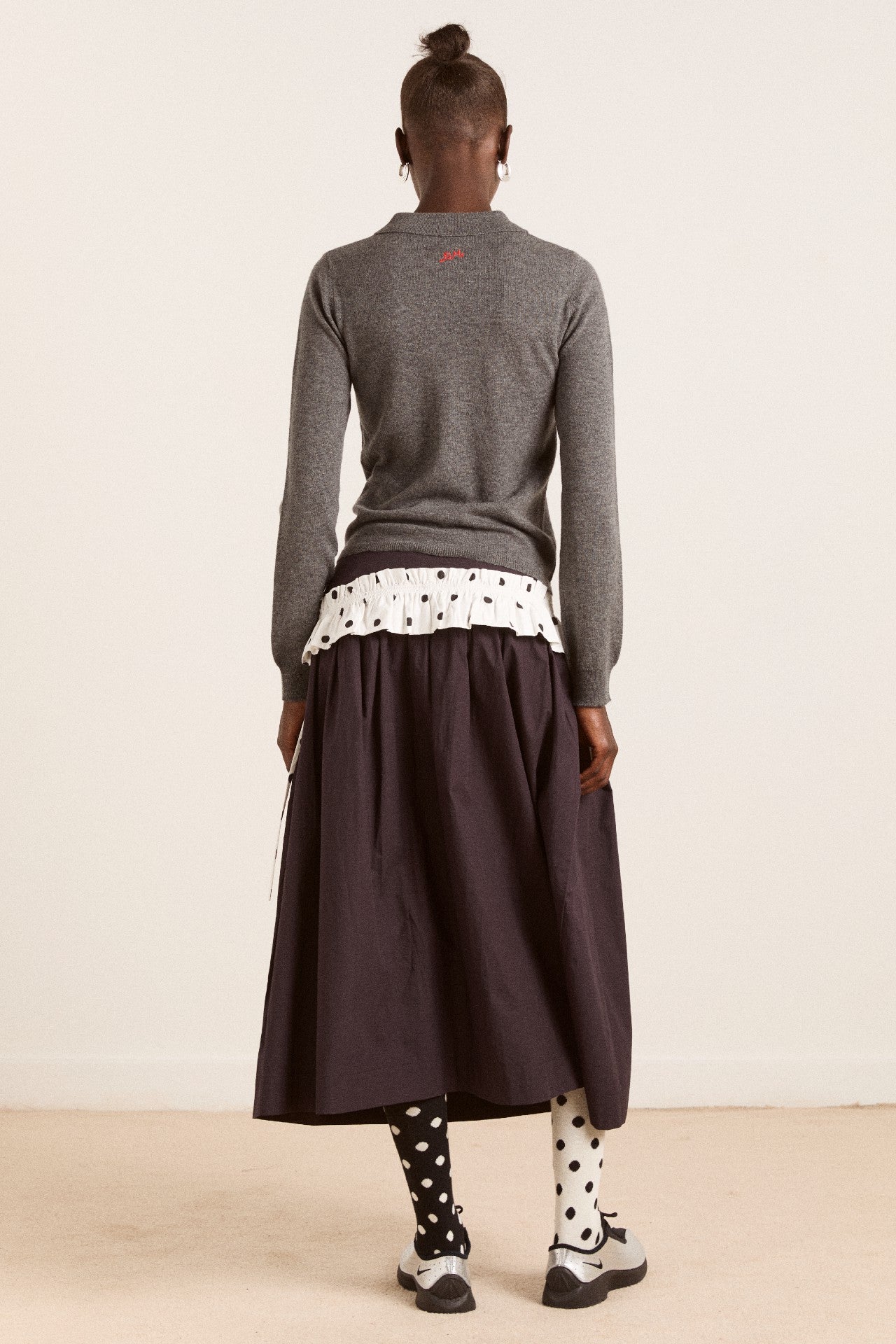 voula wool and cashmere blend cardigan - charcoal