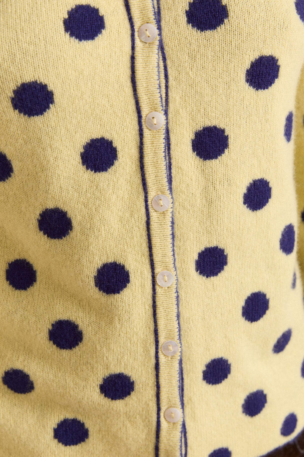 tabitha reversible merino wool cardigan -navy/butter