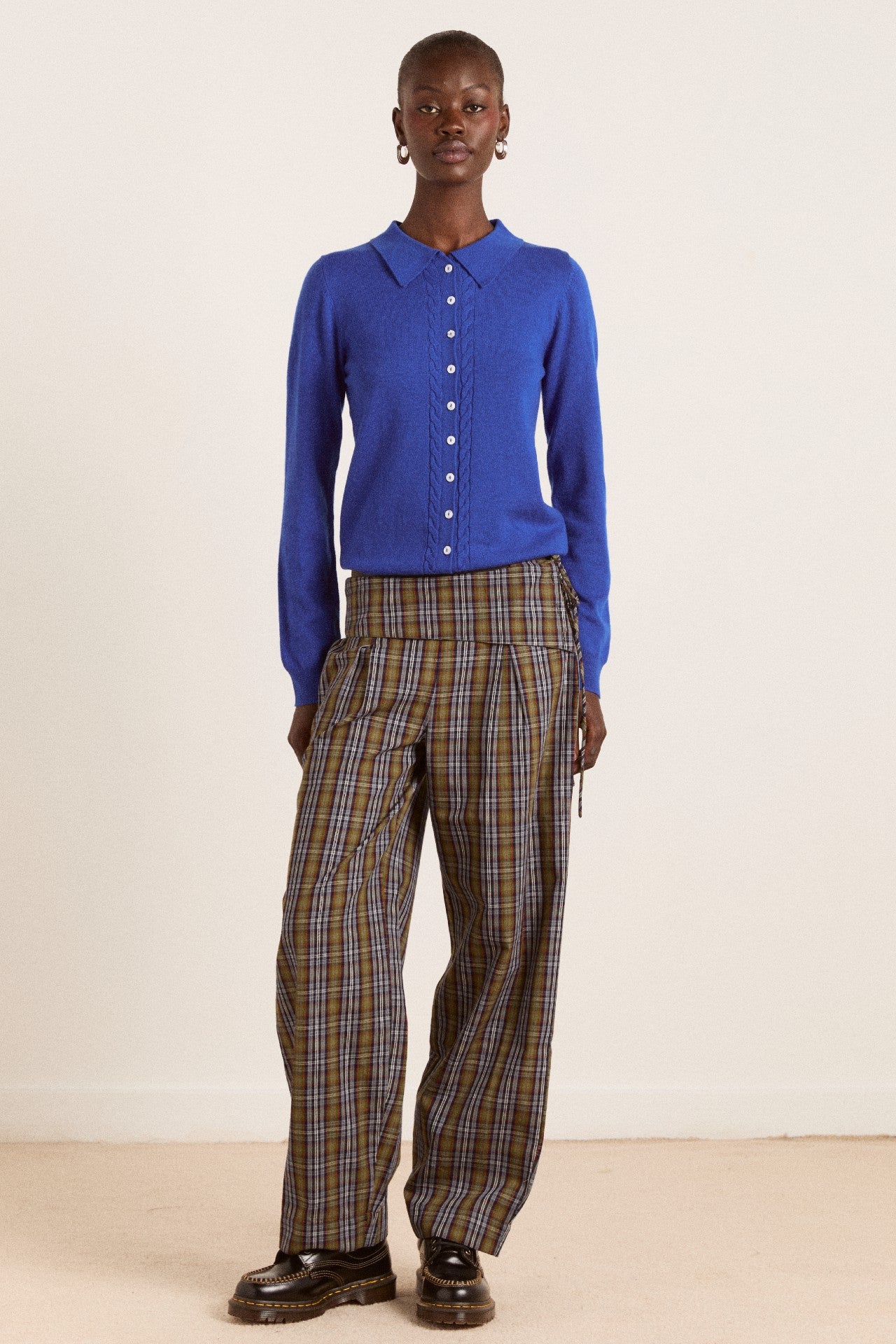 voula fine gauge cardigan blue