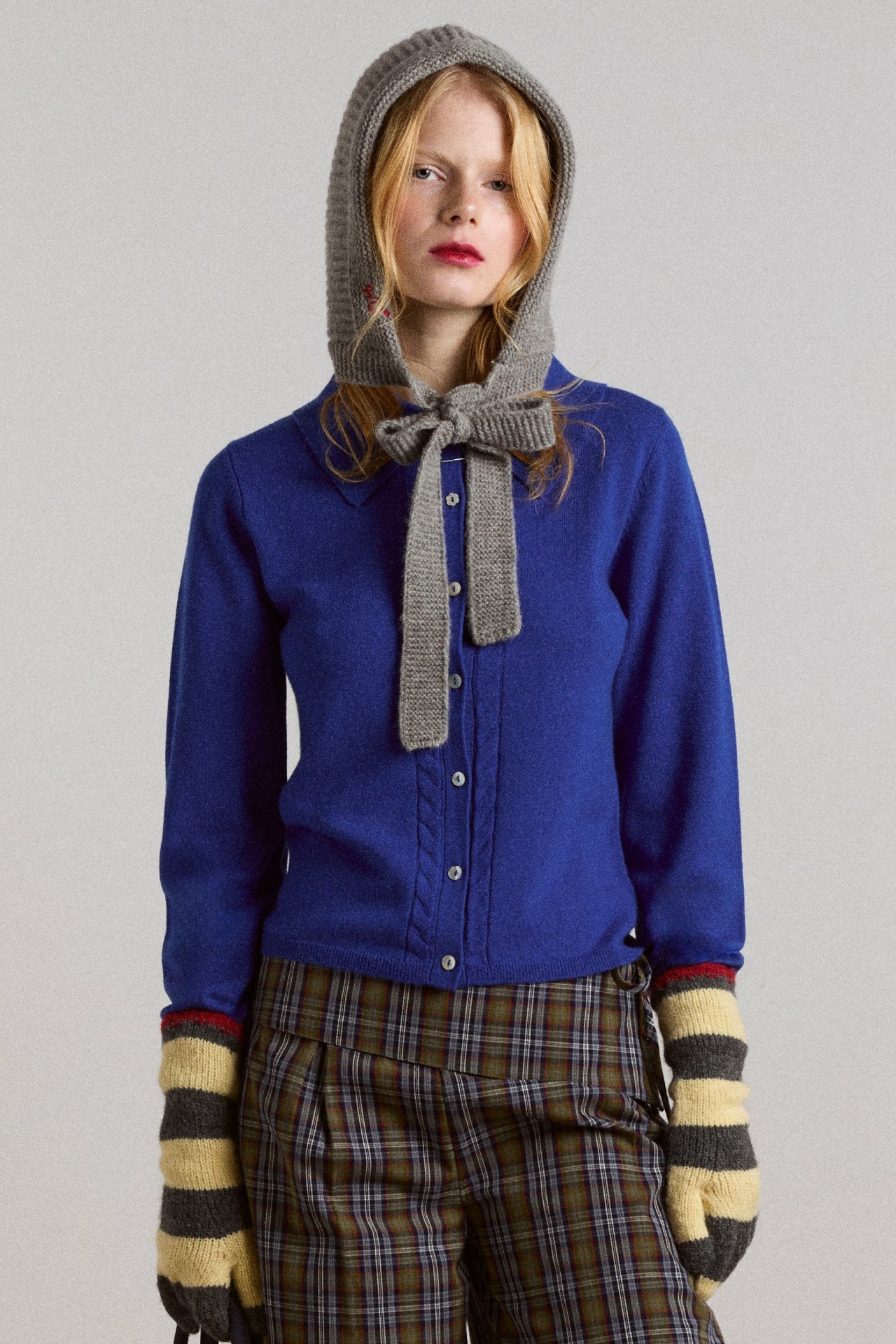 voula fine gauge cardigan blue