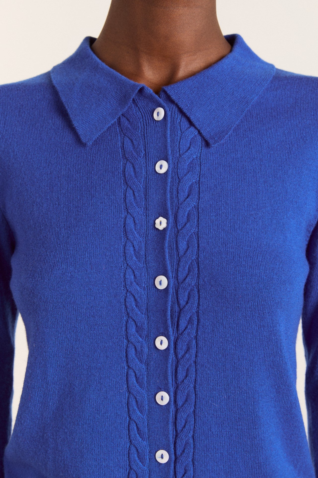 voula fine gauge cardigan blue