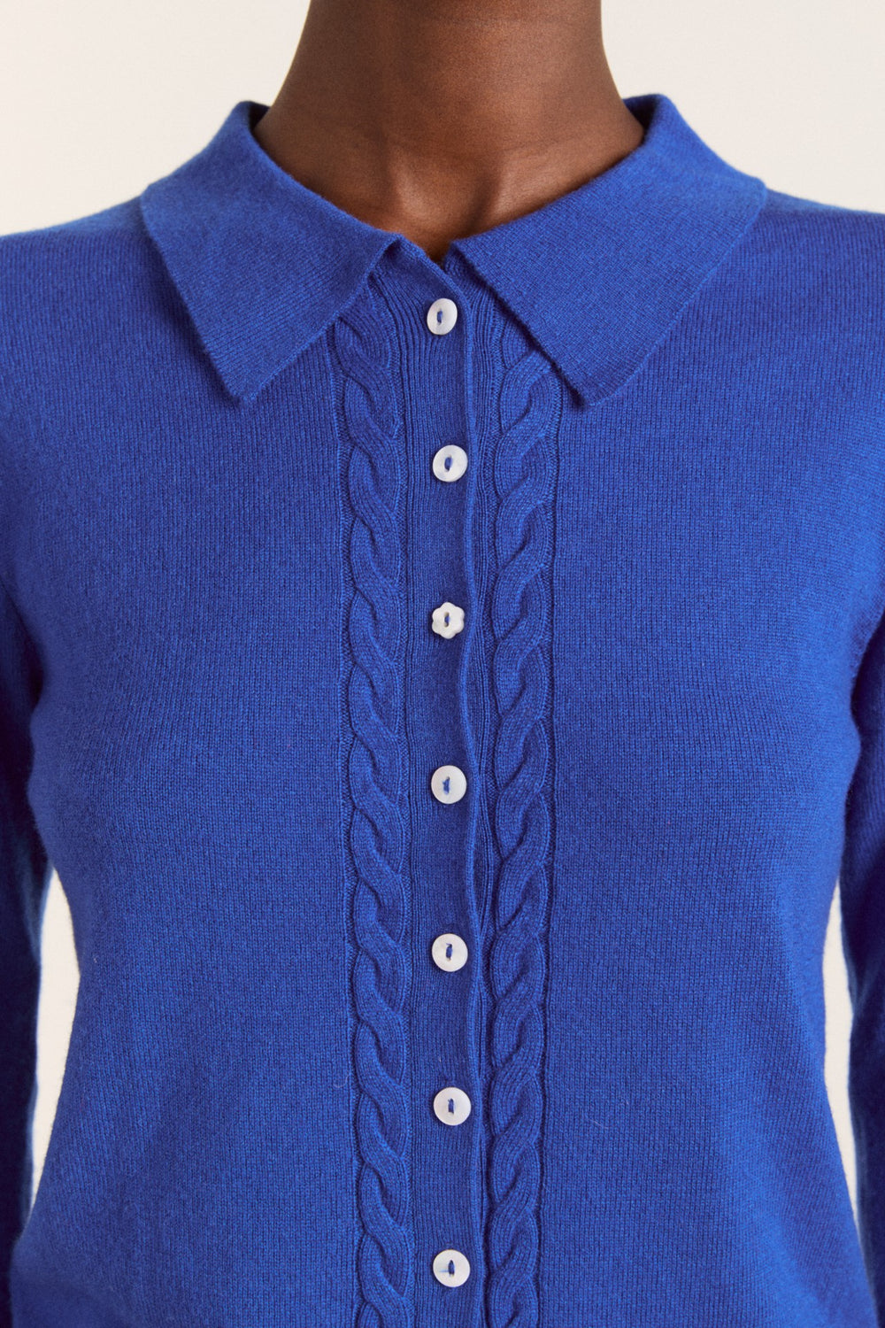 voula fine gauge cardigan blue