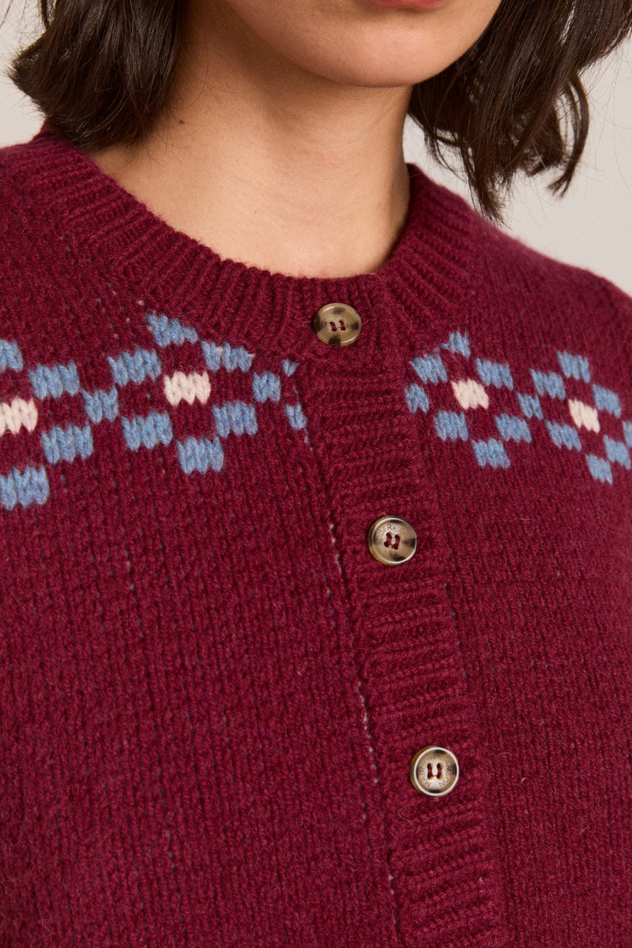 sofie wool vest - novelty intarsia