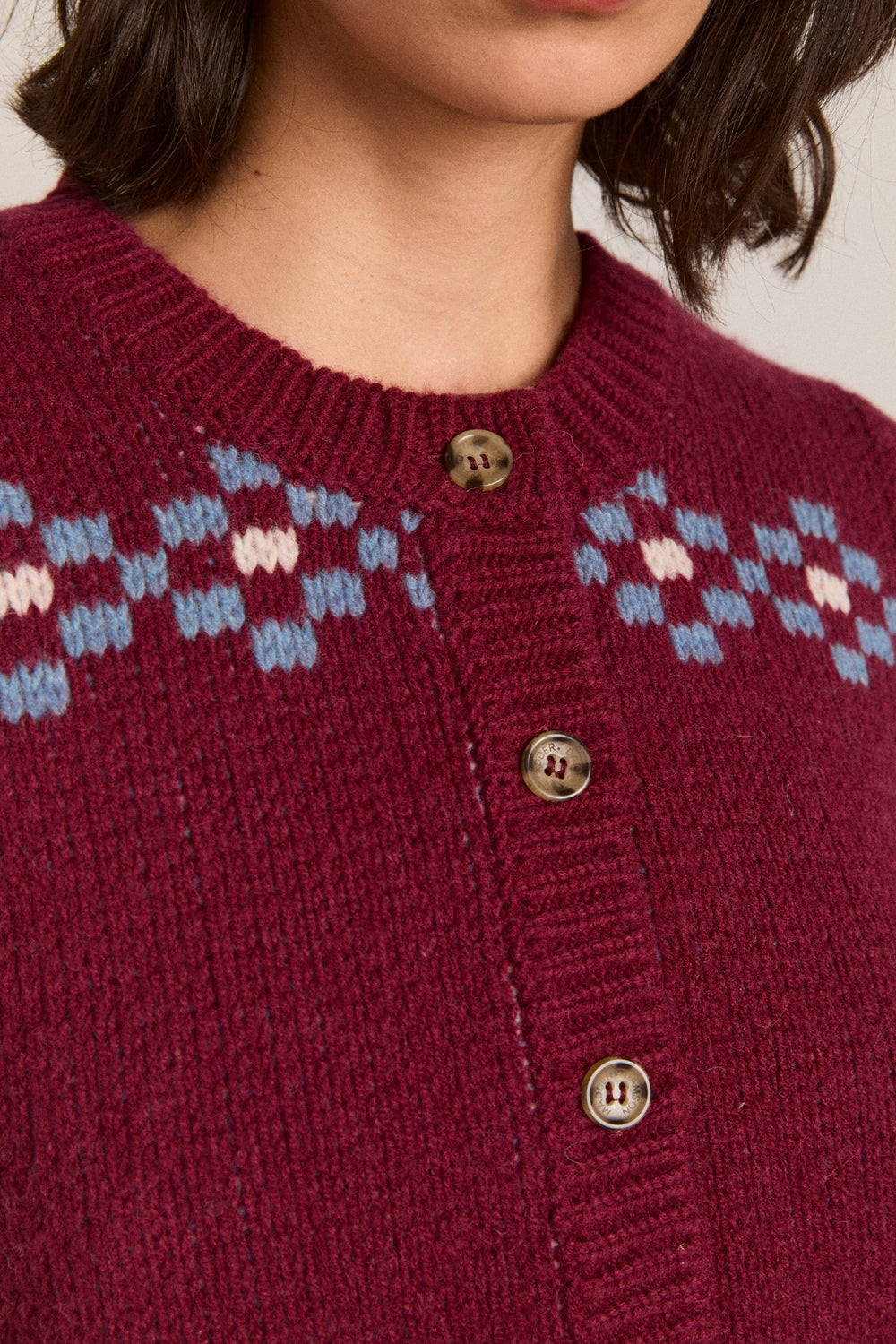 sofie wool vest - novelty intarsia