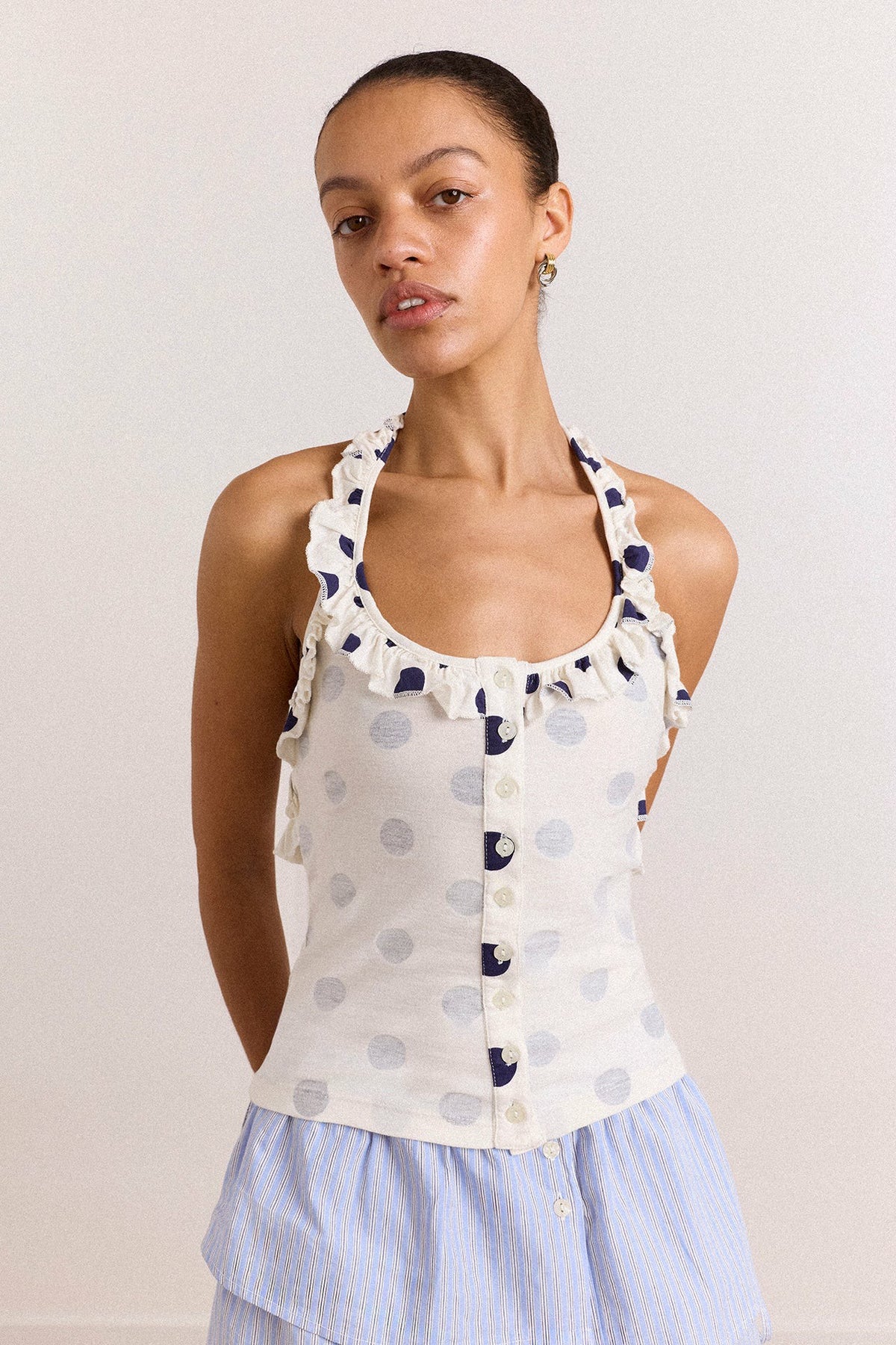 zazie jersey halter - polka dot