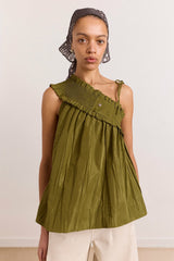 alma cami - olive taffeta