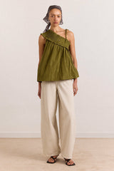 alma cami - olive taffeta