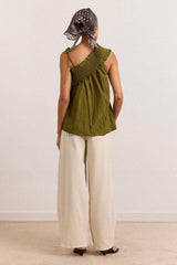 alma cami - olive taffeta