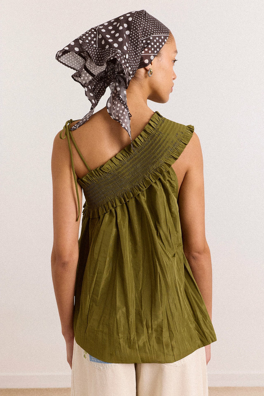 alma cami - olive taffeta