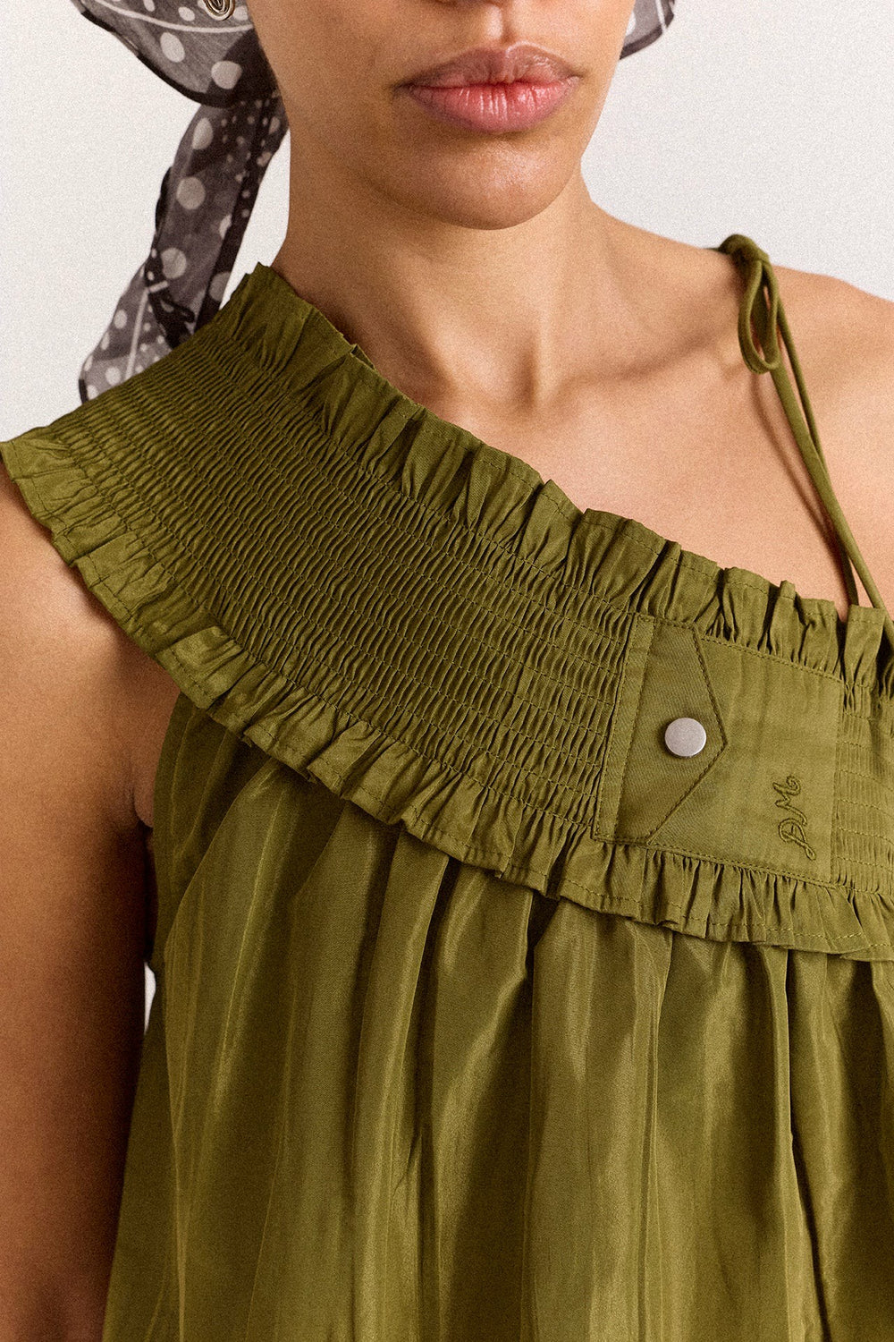 alma cami - olive taffeta