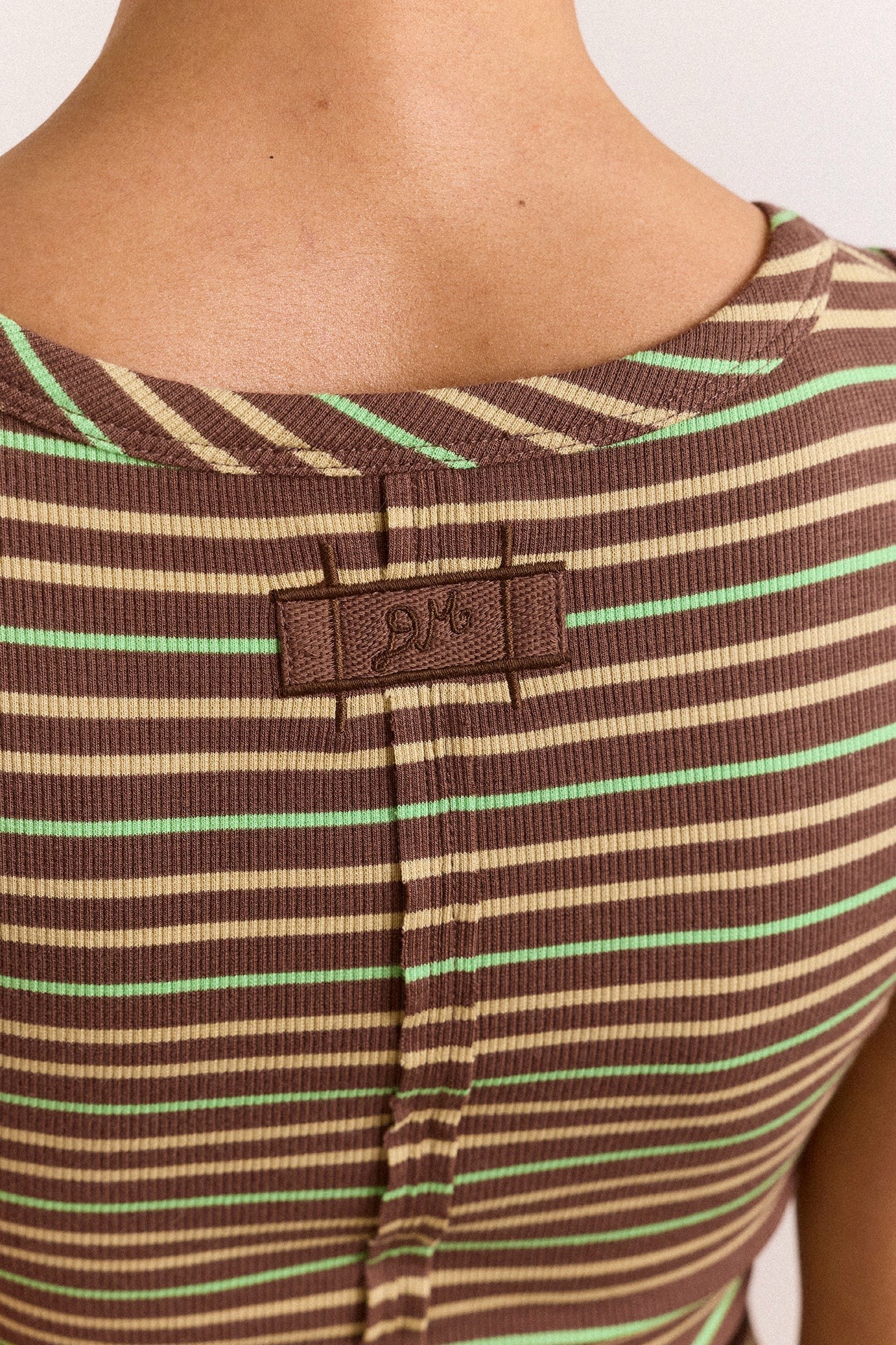 arlea v-neck tank - brown stripe
