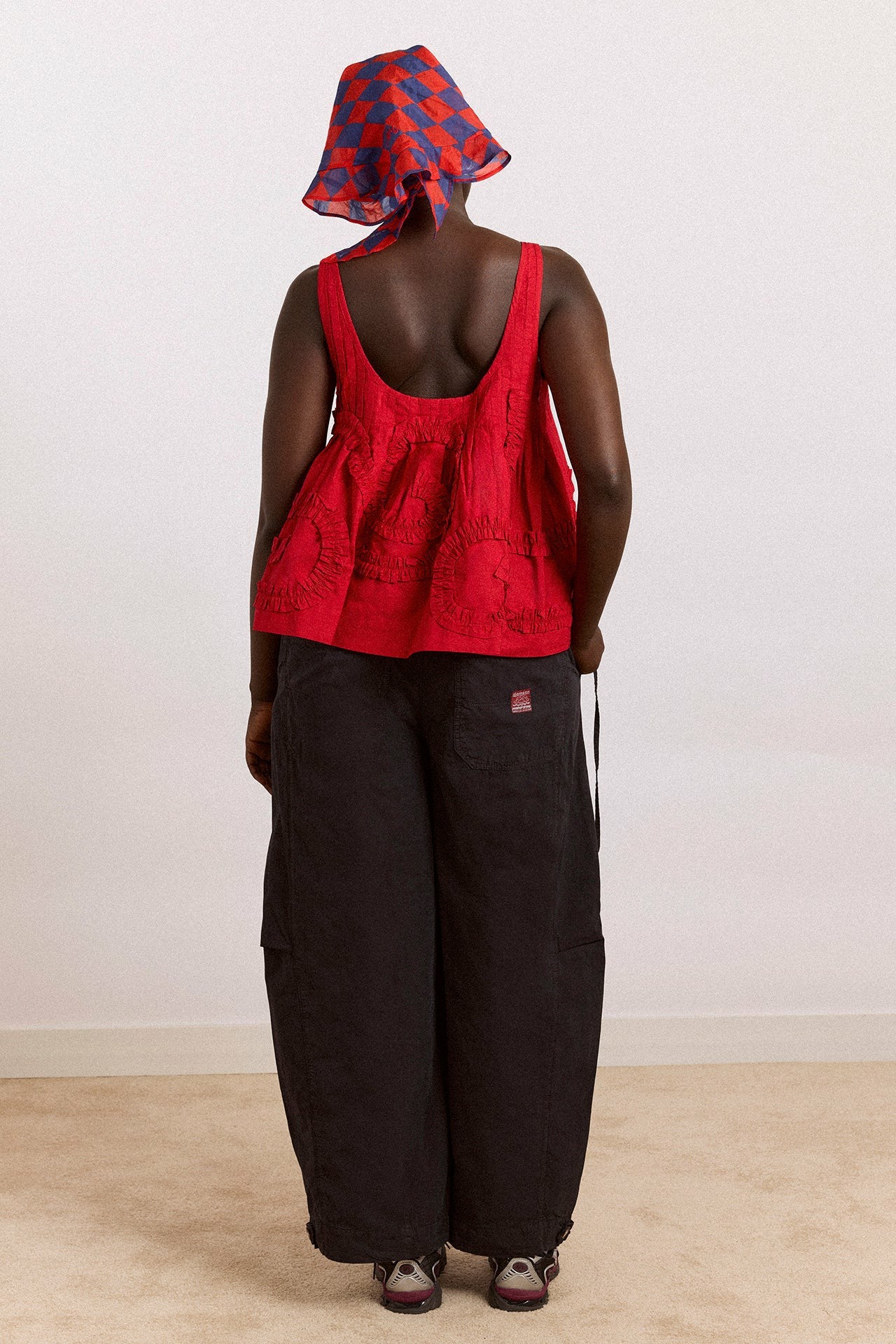 stella ruffle cami - red