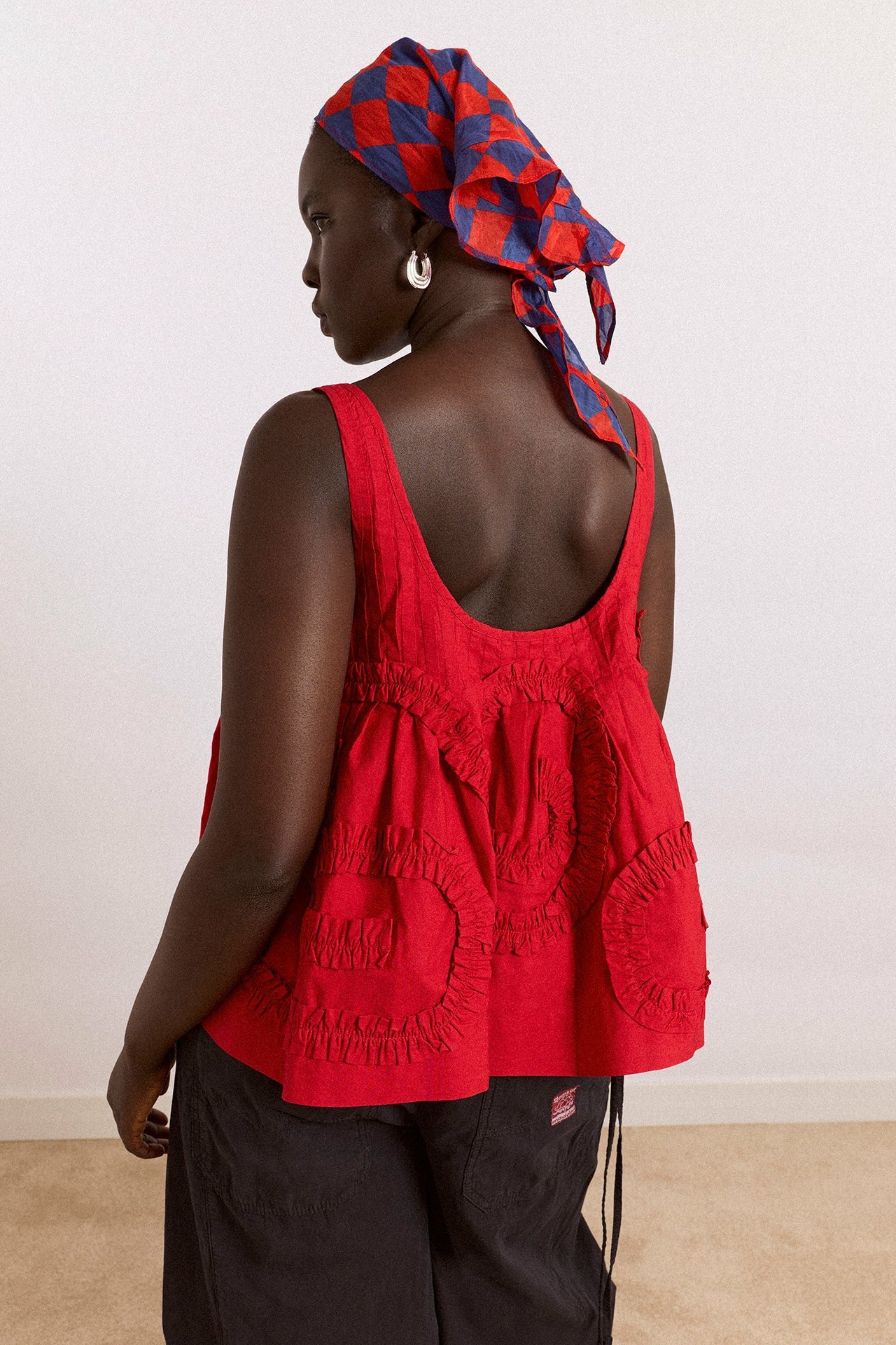 stella ruffle cami - red