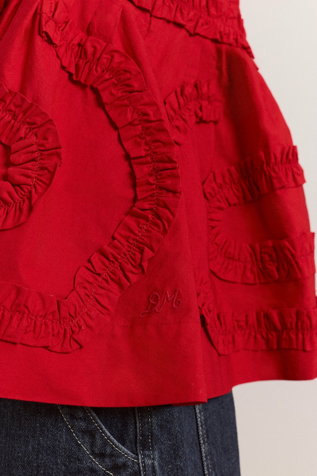 stella ruffle cami - red