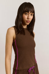 trina waffle tank- choc