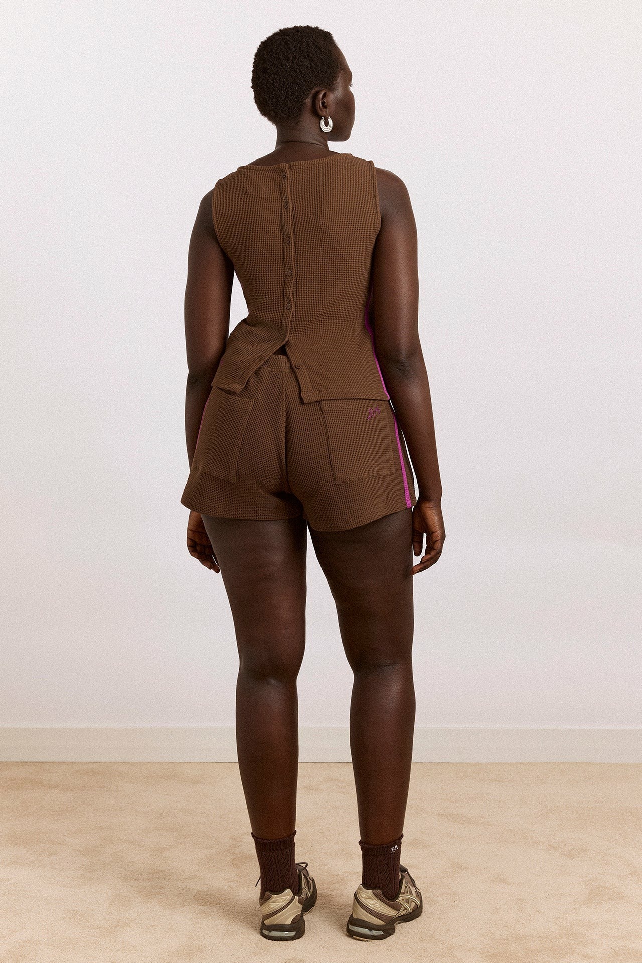 trina waffle tank- choc