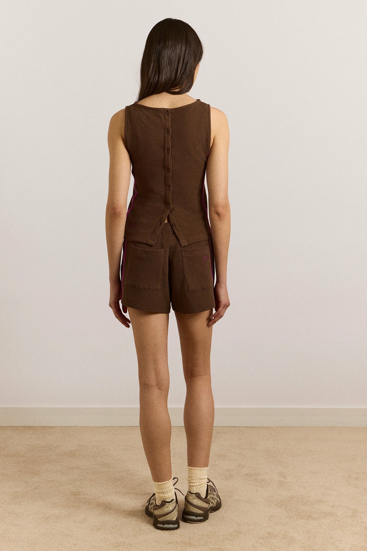 trina waffle tank- choc