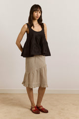stella ruffle cami - black