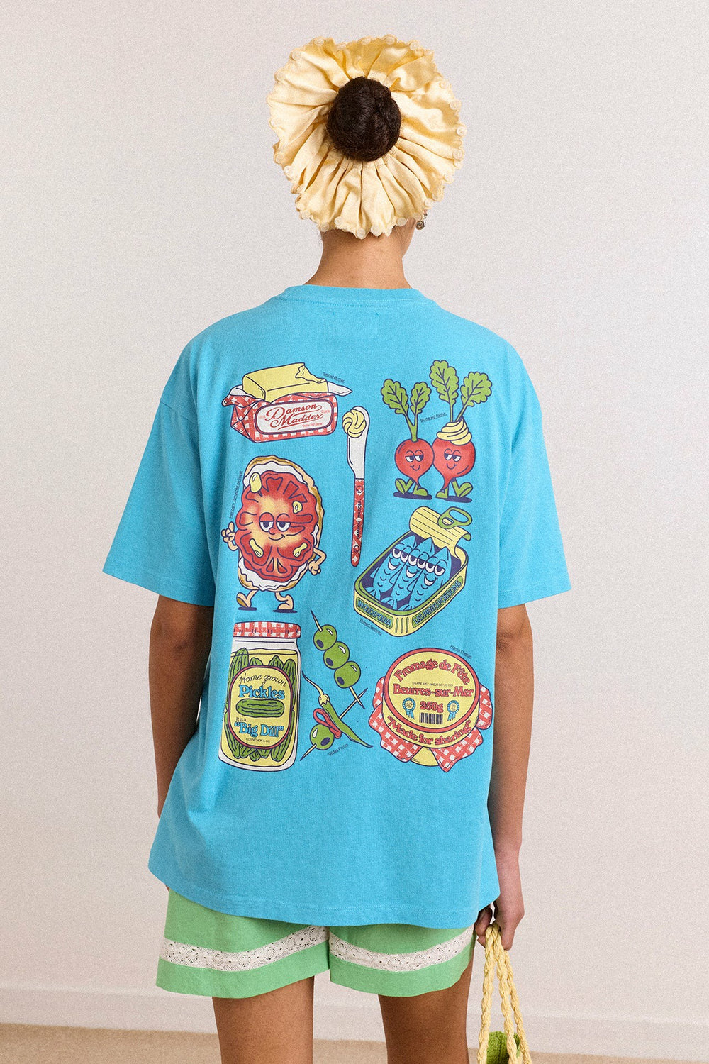 snack plate graphic tee - blue