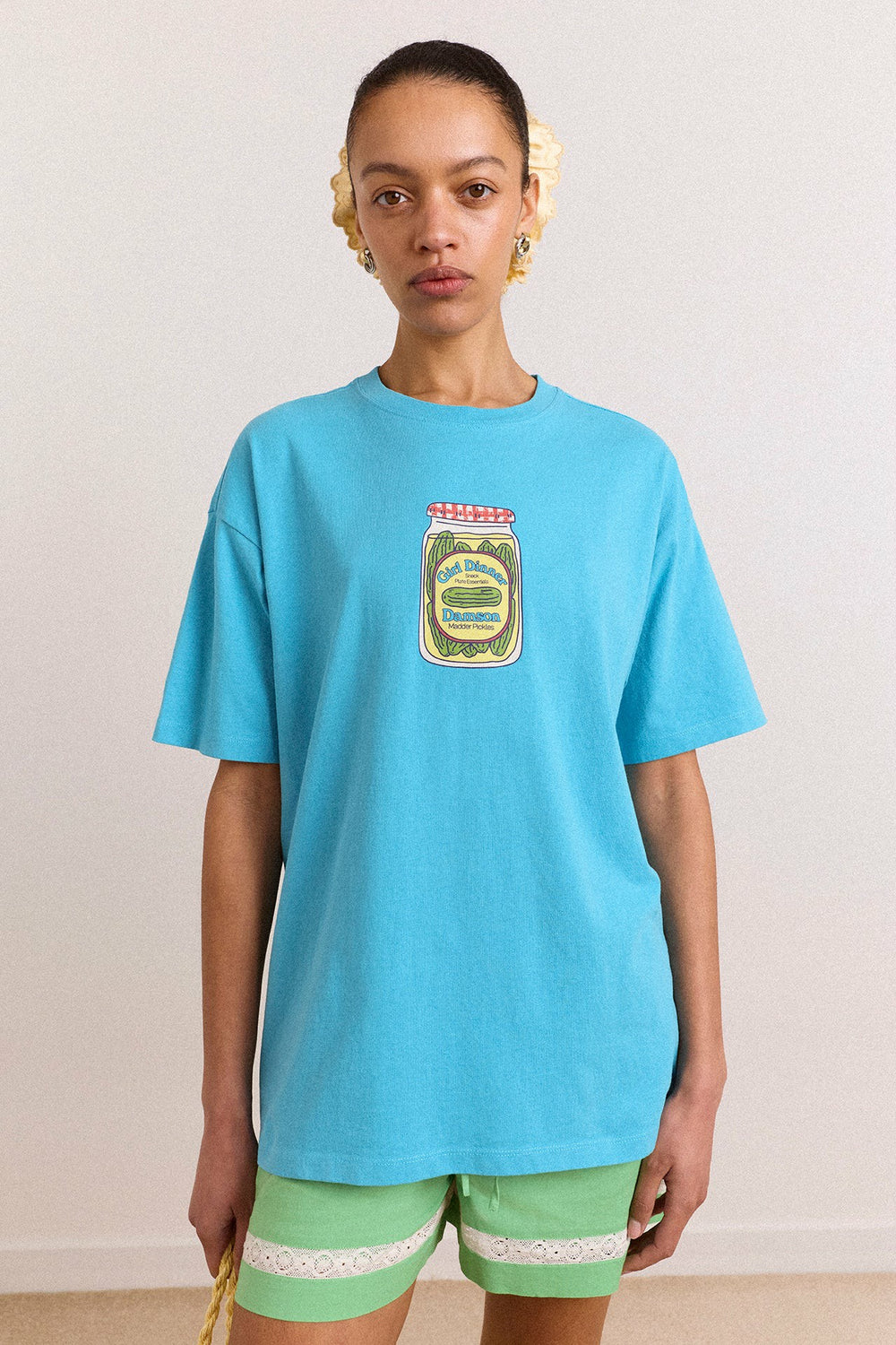 snack plate graphic tee - blue