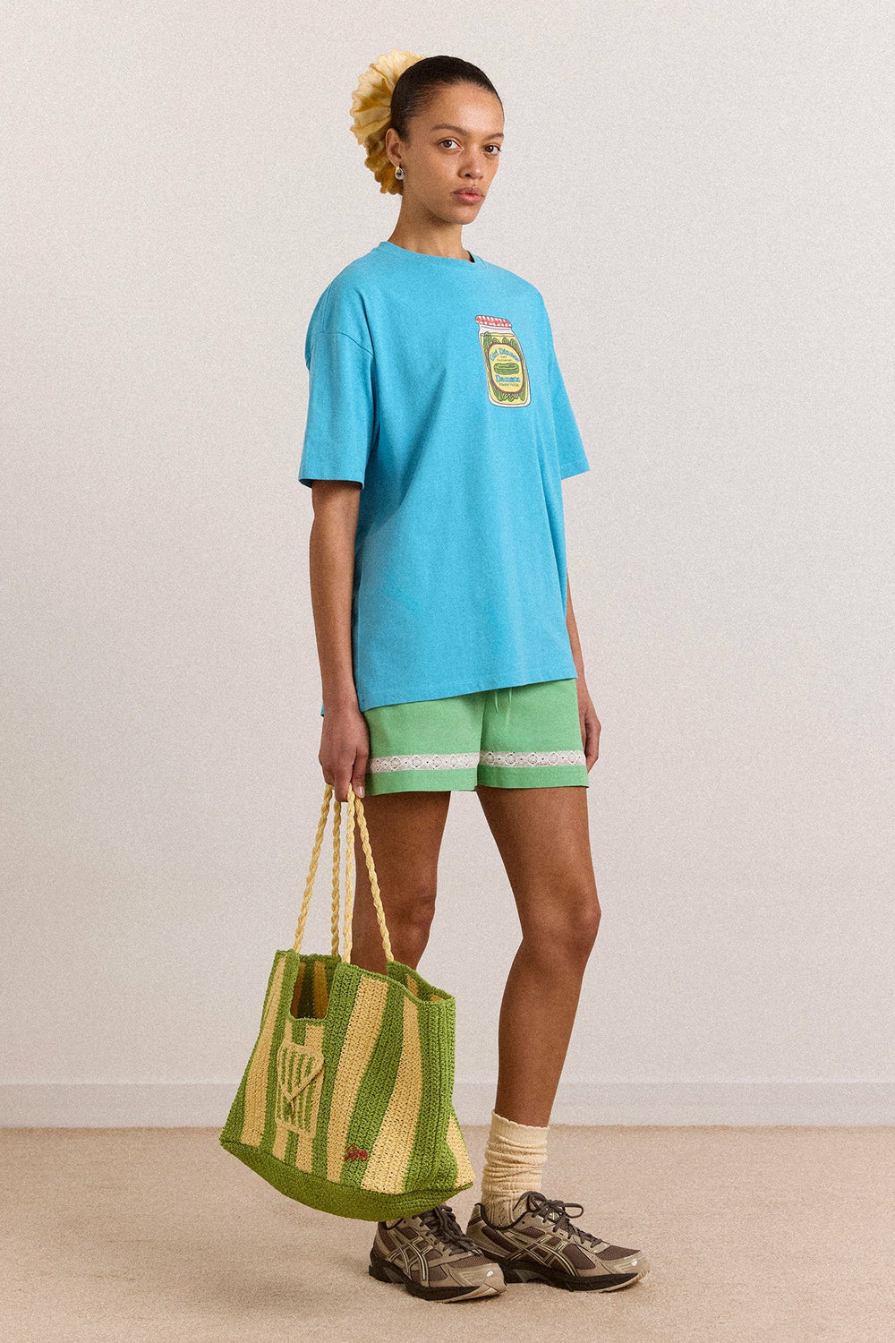 snack plate graphic tee - blue