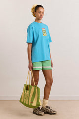 snack plate graphic tee - blue