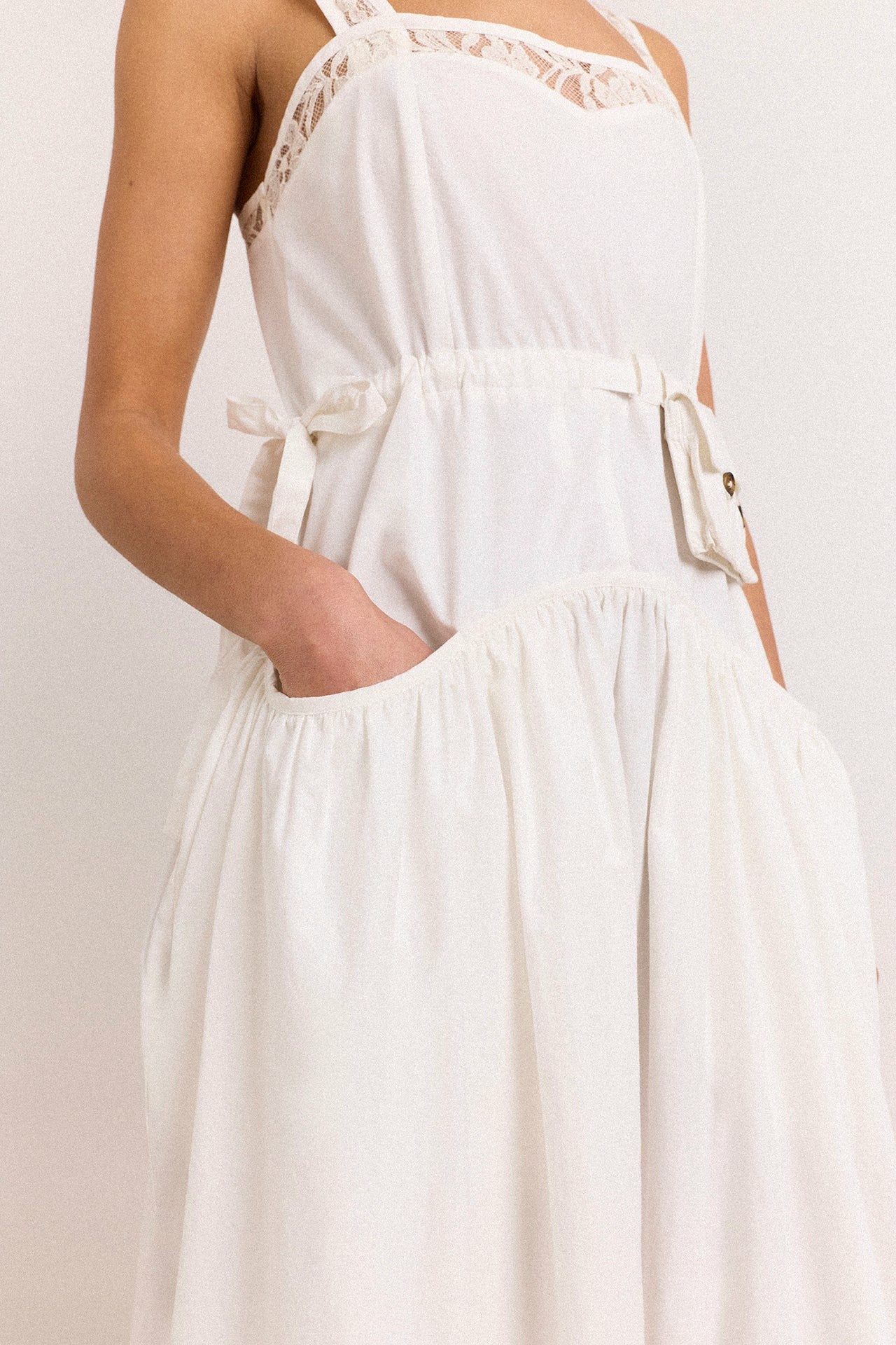 campbell midi dress - white