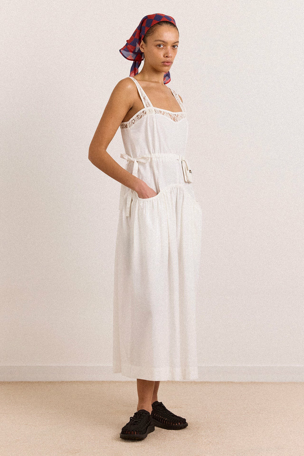 campbell midi dress - white