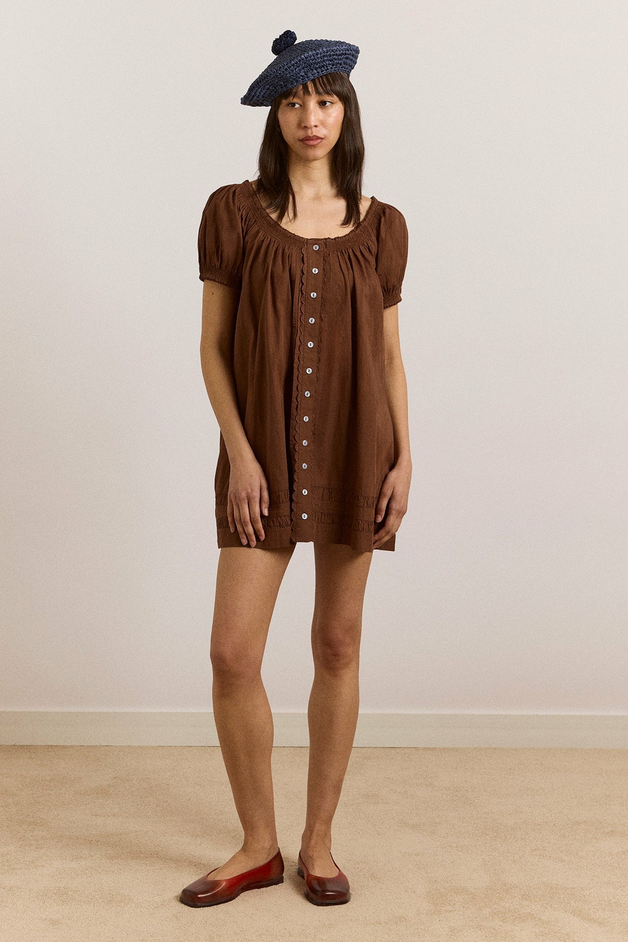 jayne mini dress - choc