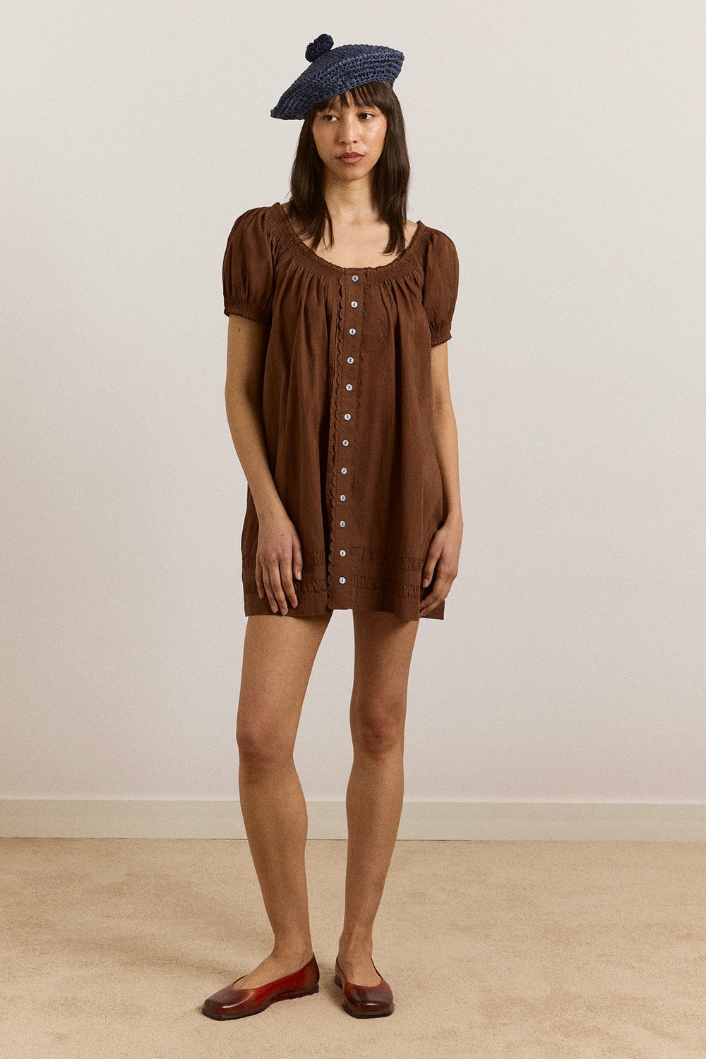jayne mini dress - choc