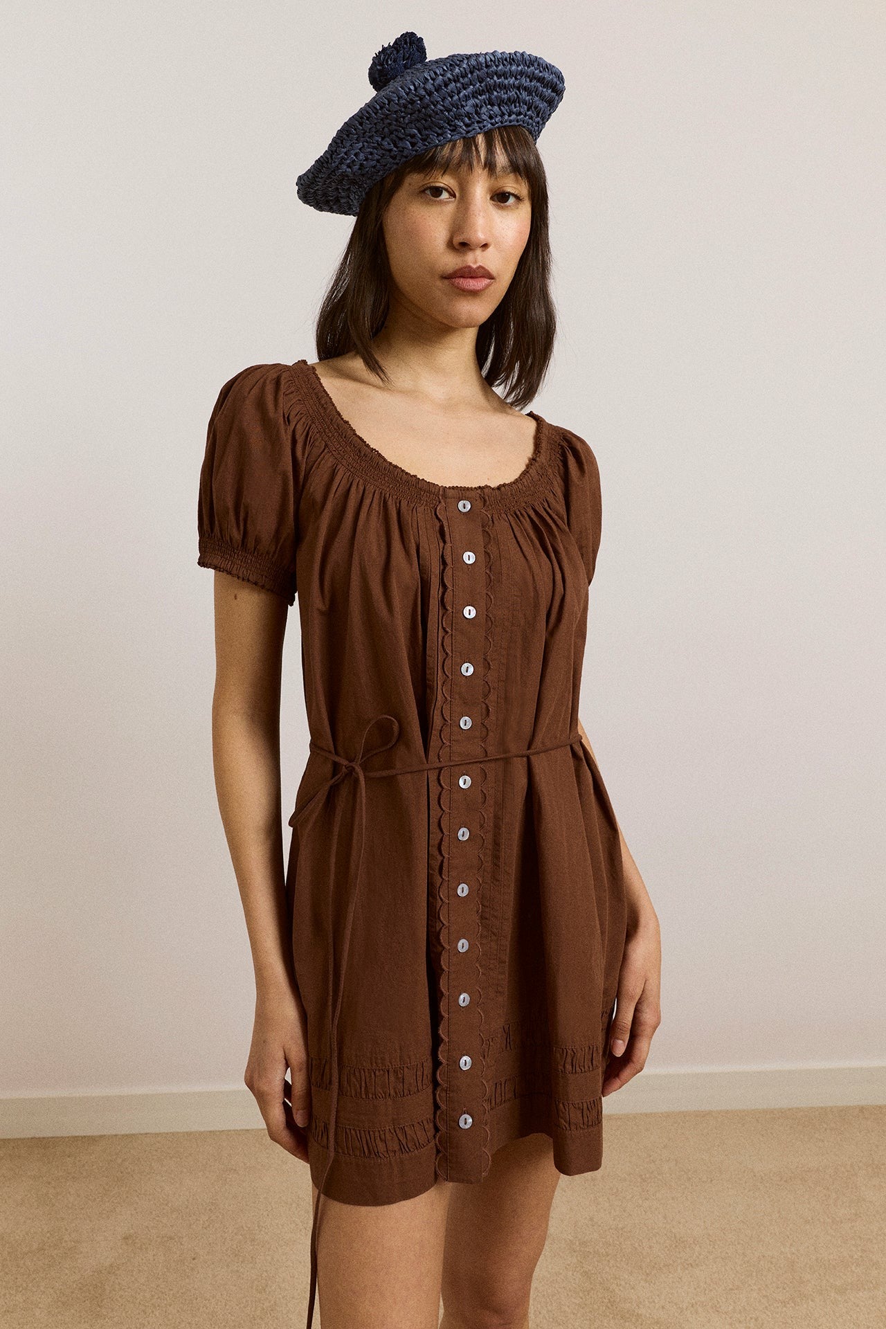 jayne mini dress - choc