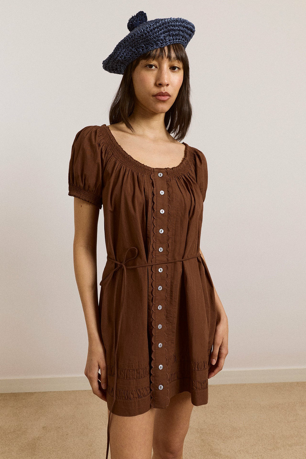 jayne mini dress - choc