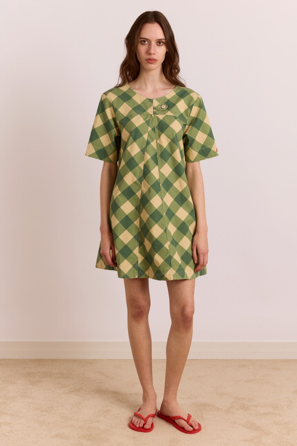 reversible bridget mini dress - gingham