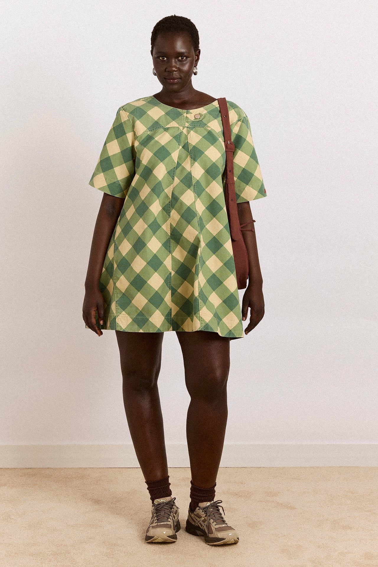 reversible bridget mini dress - gingham