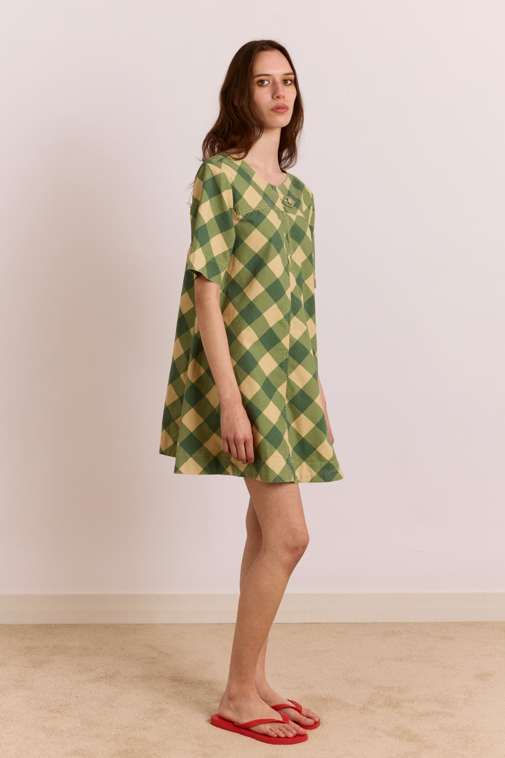 reversible bridget mini dress - gingham