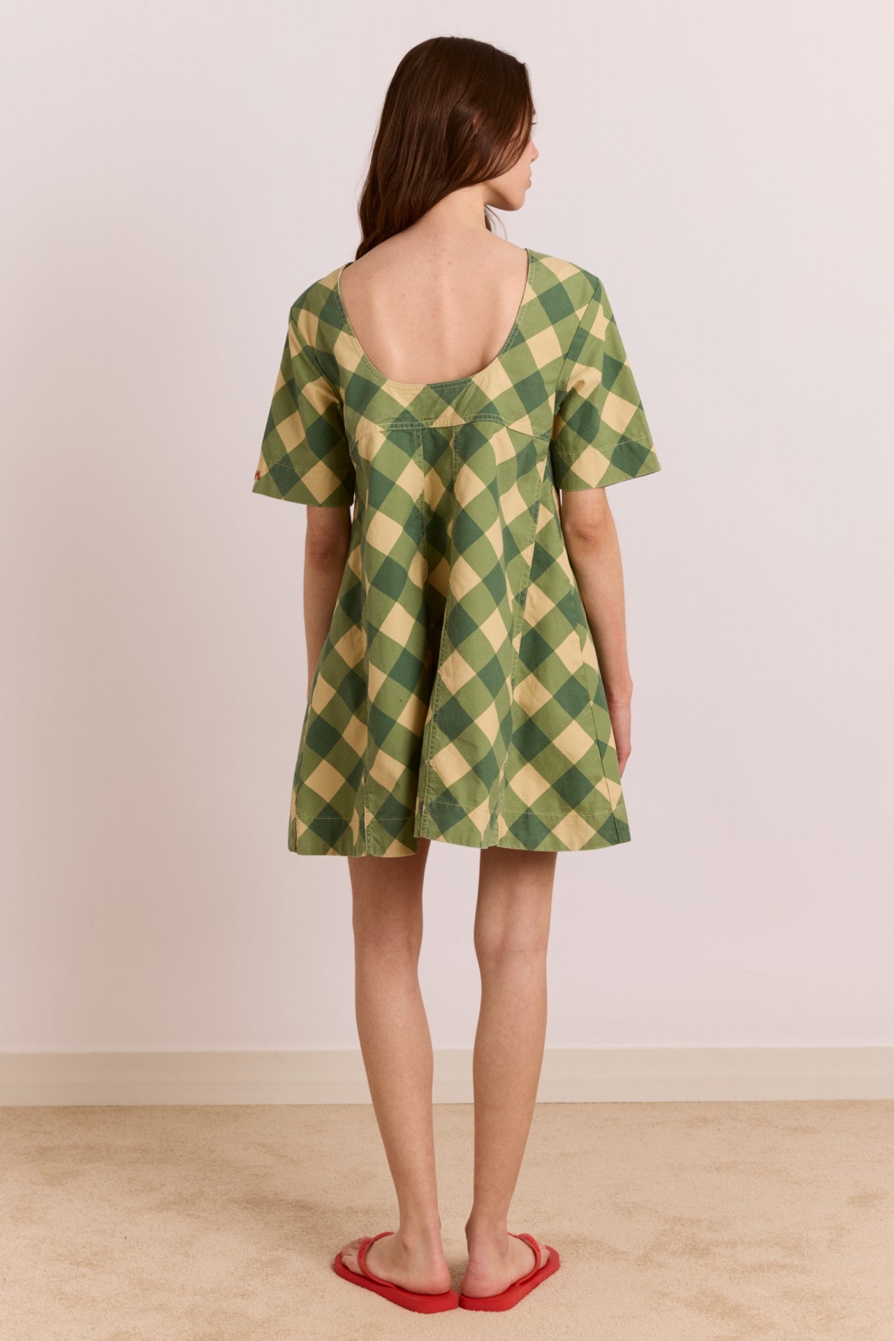 reversible bridget mini dress - gingham
