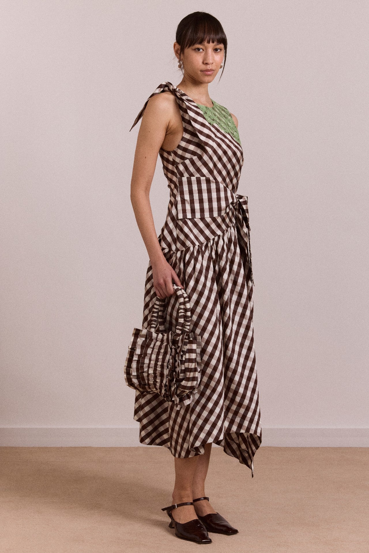 gisele midi dress - choc check