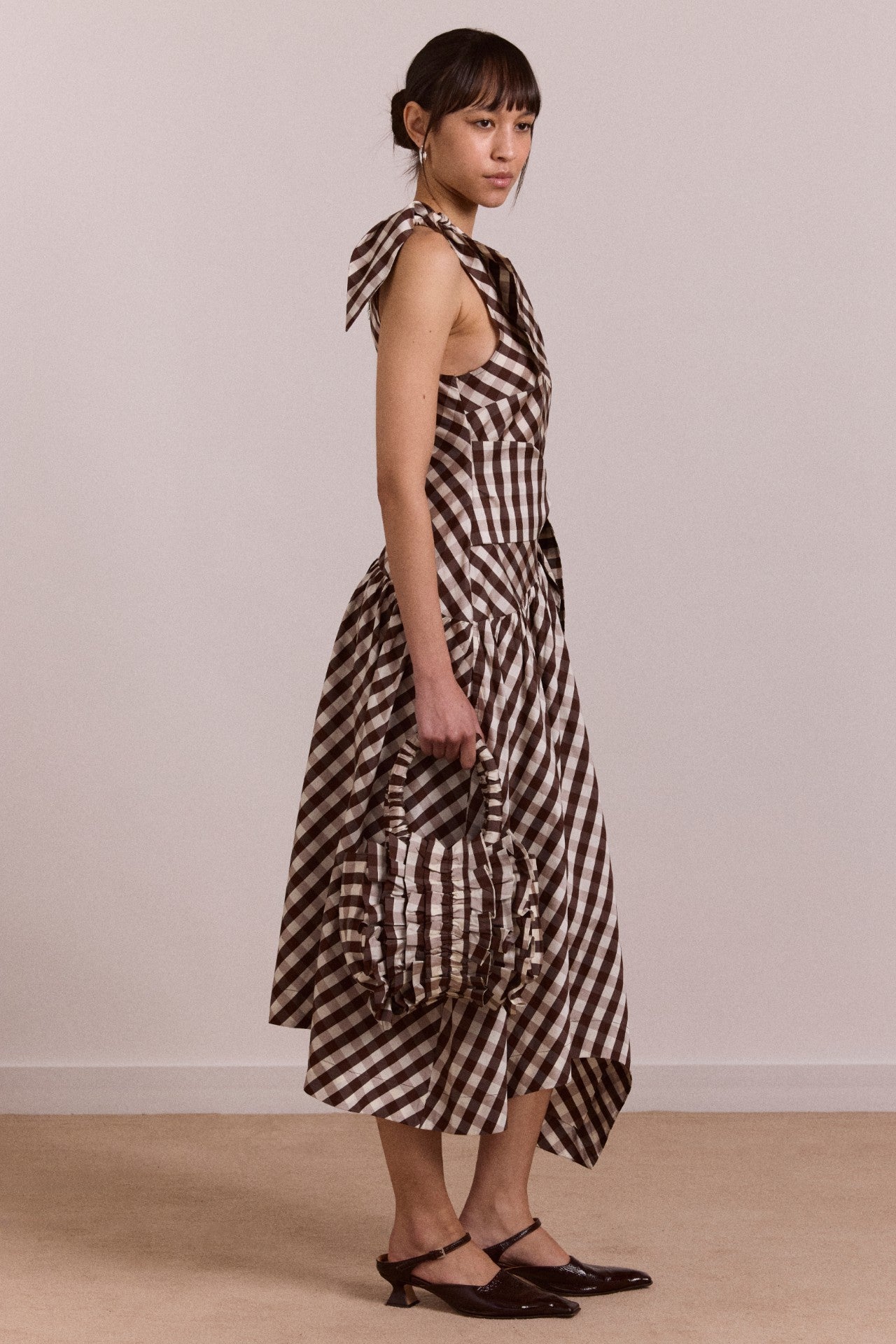 gisele midi dress - choc check