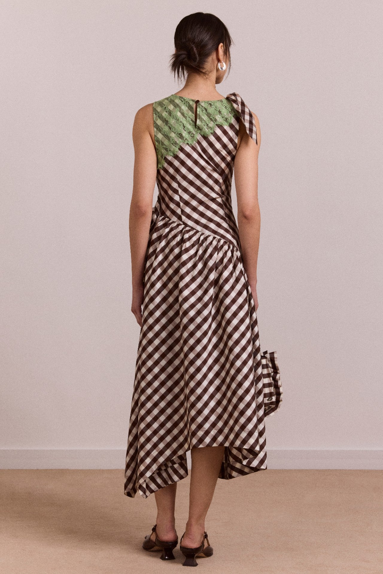 gisele midi dress - choc check