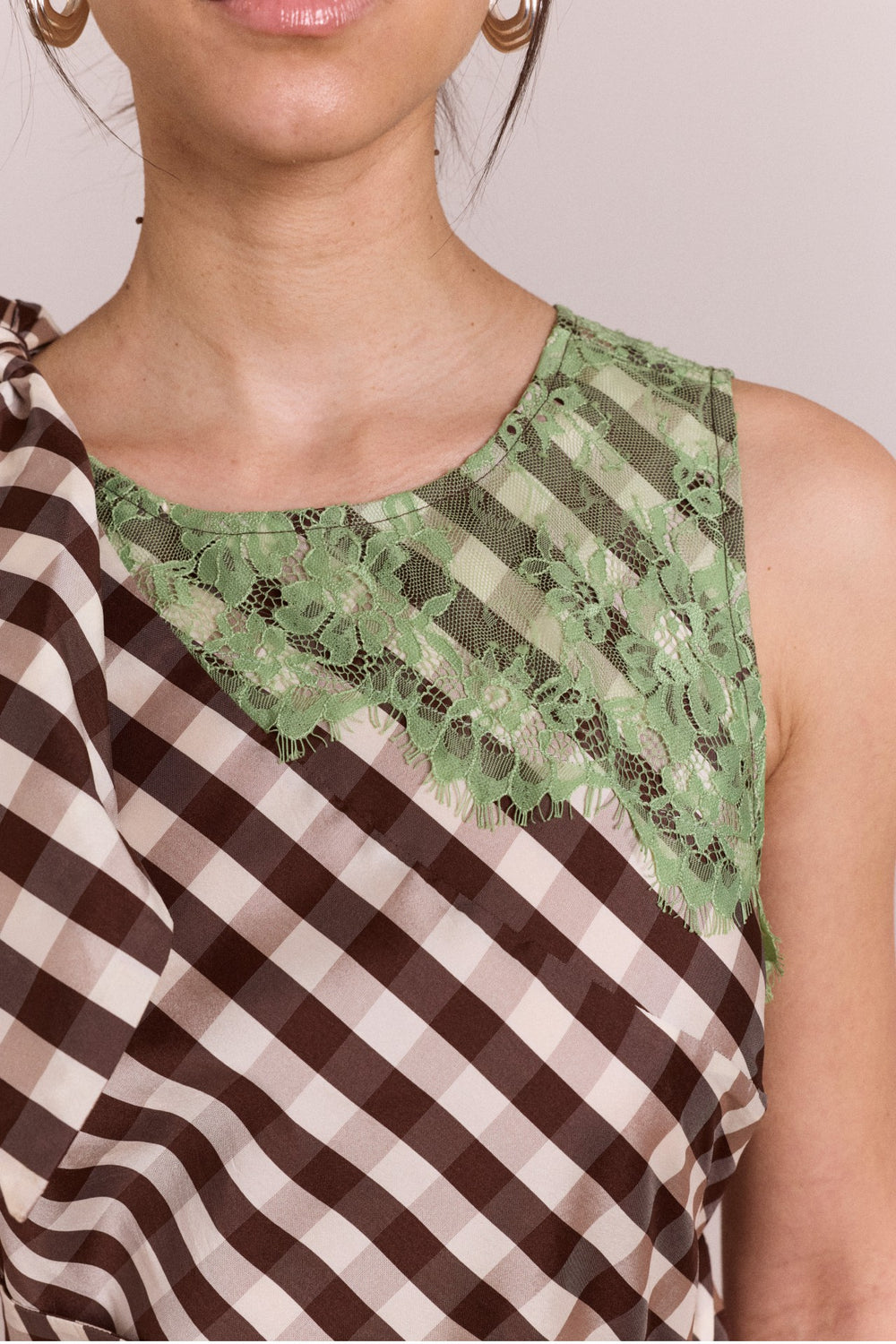 gisele midi dress - choc check