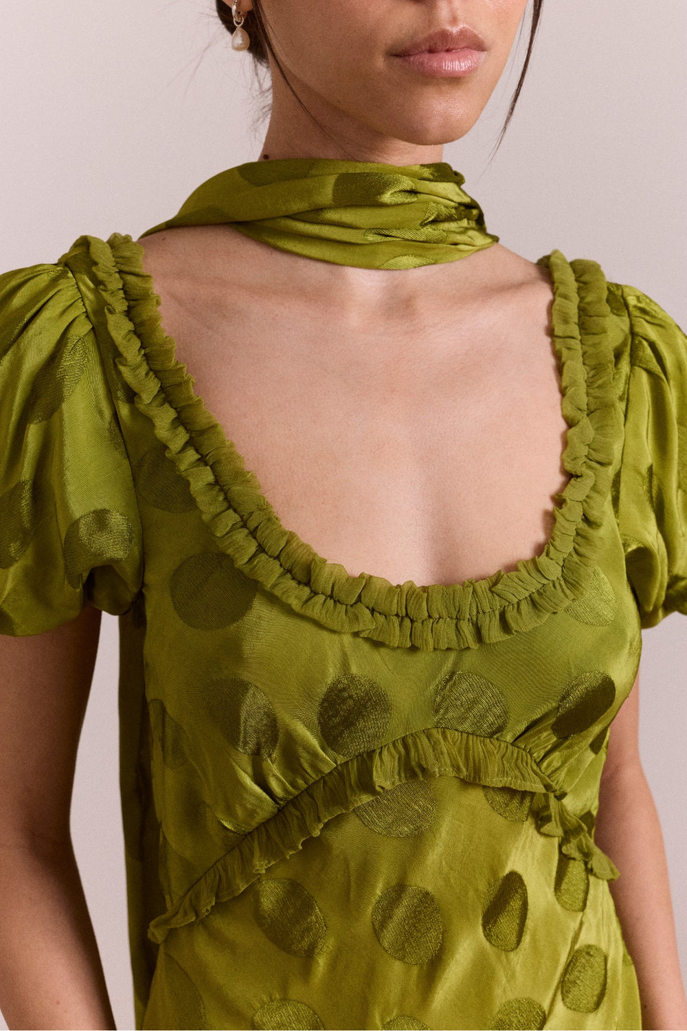 aoife midi dress - jacquard green spot