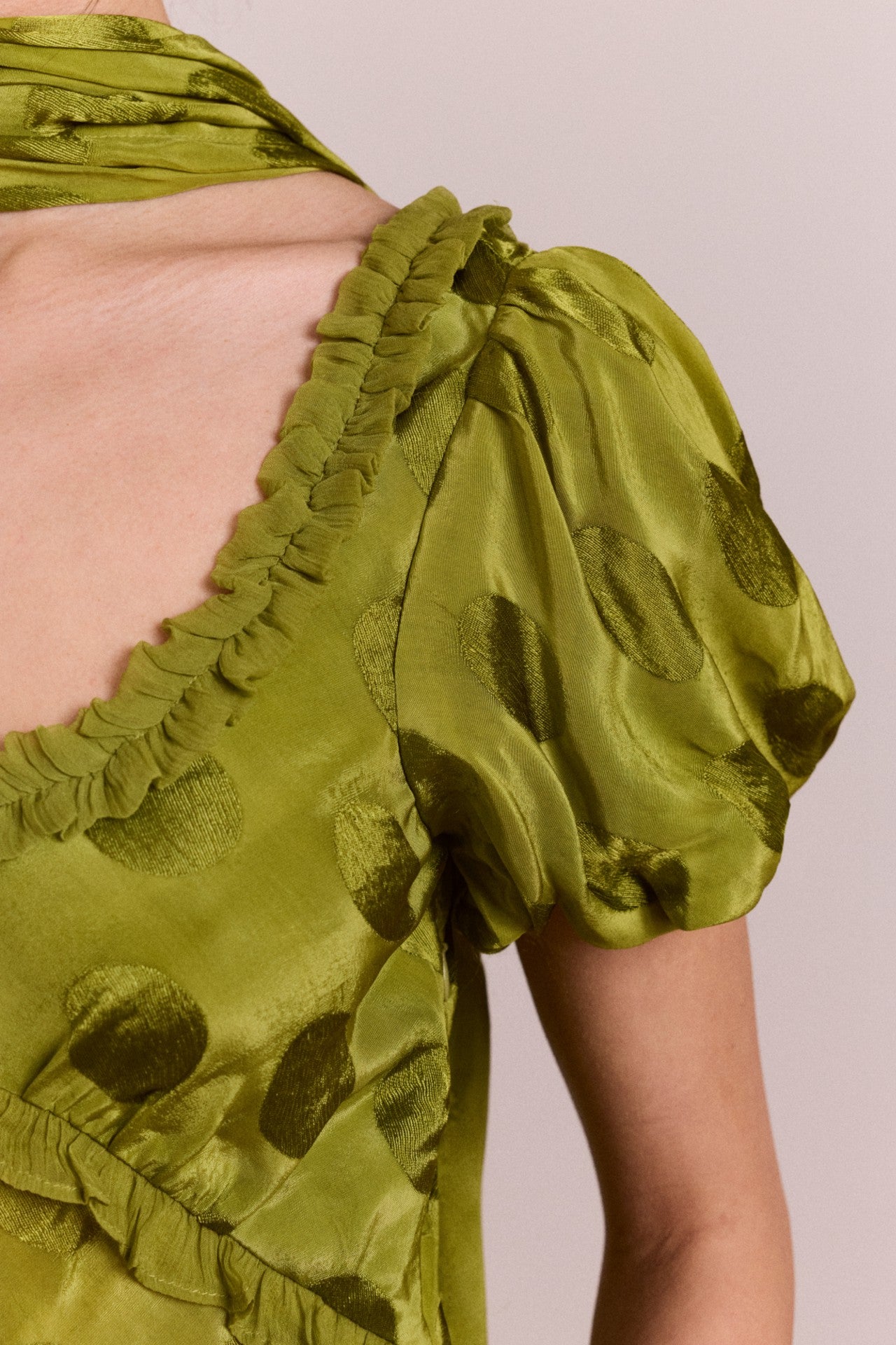aoife midi dress - jacquard green spot