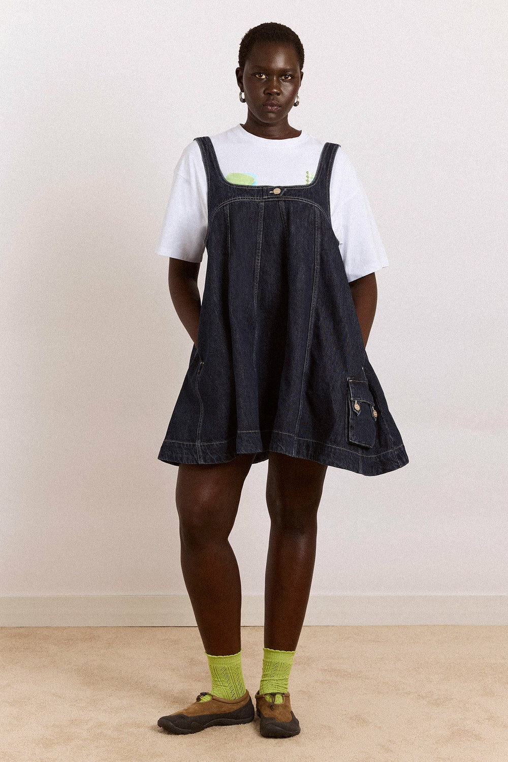 immy mini dress - dark wash