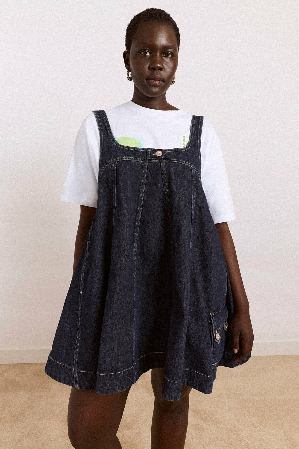 immy mini dress - dark wash