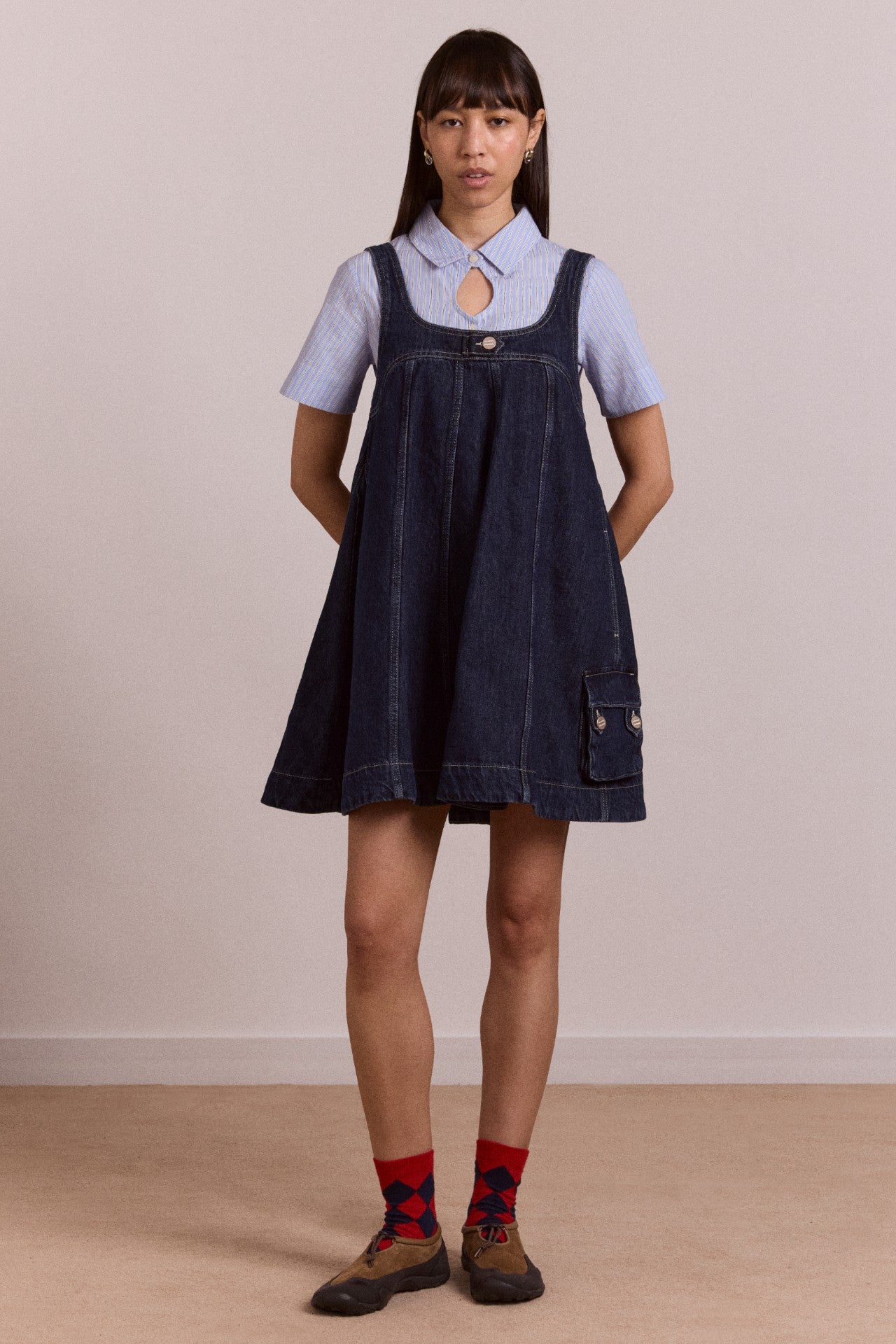 immy mini dress - dark wash