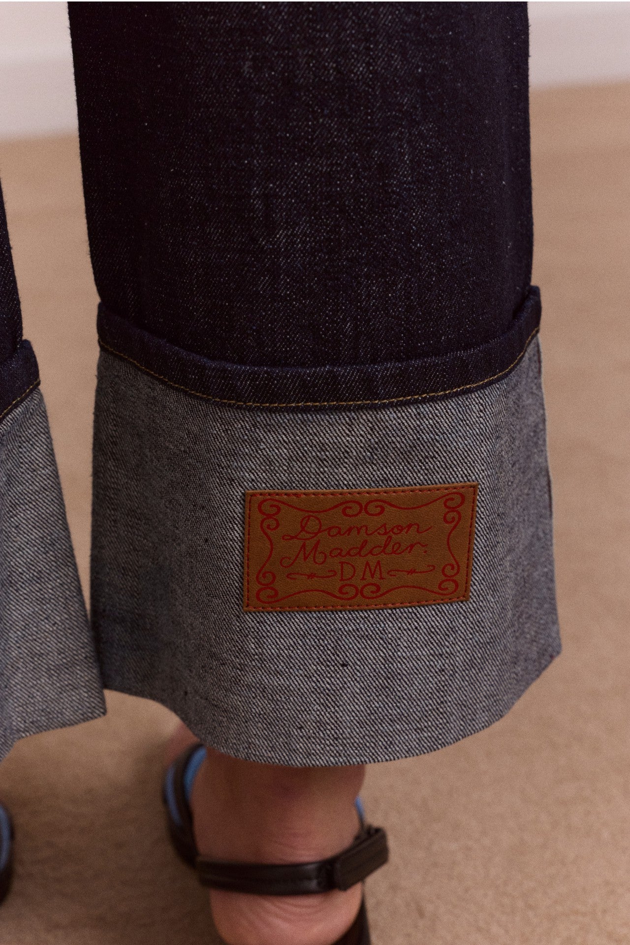 straight leg montana turn up jean -indigo selvedge