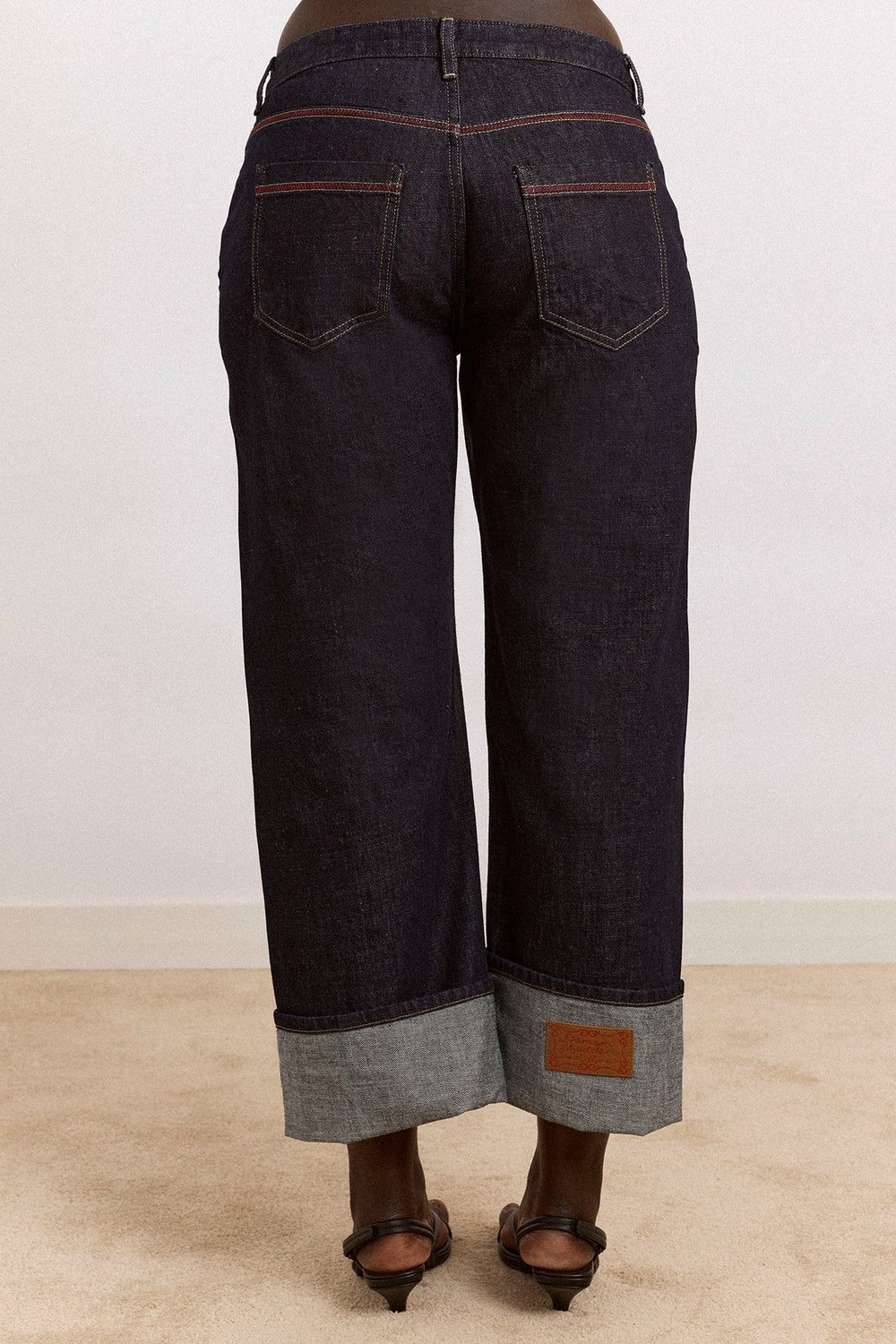 straight leg montana turn up jean -indigo selvedge
