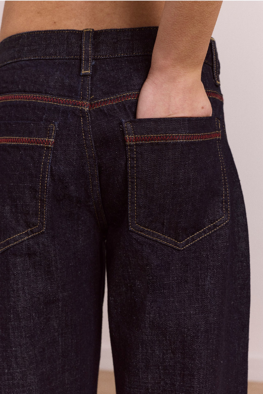 straight leg montana turn up jean -indigo selvedge