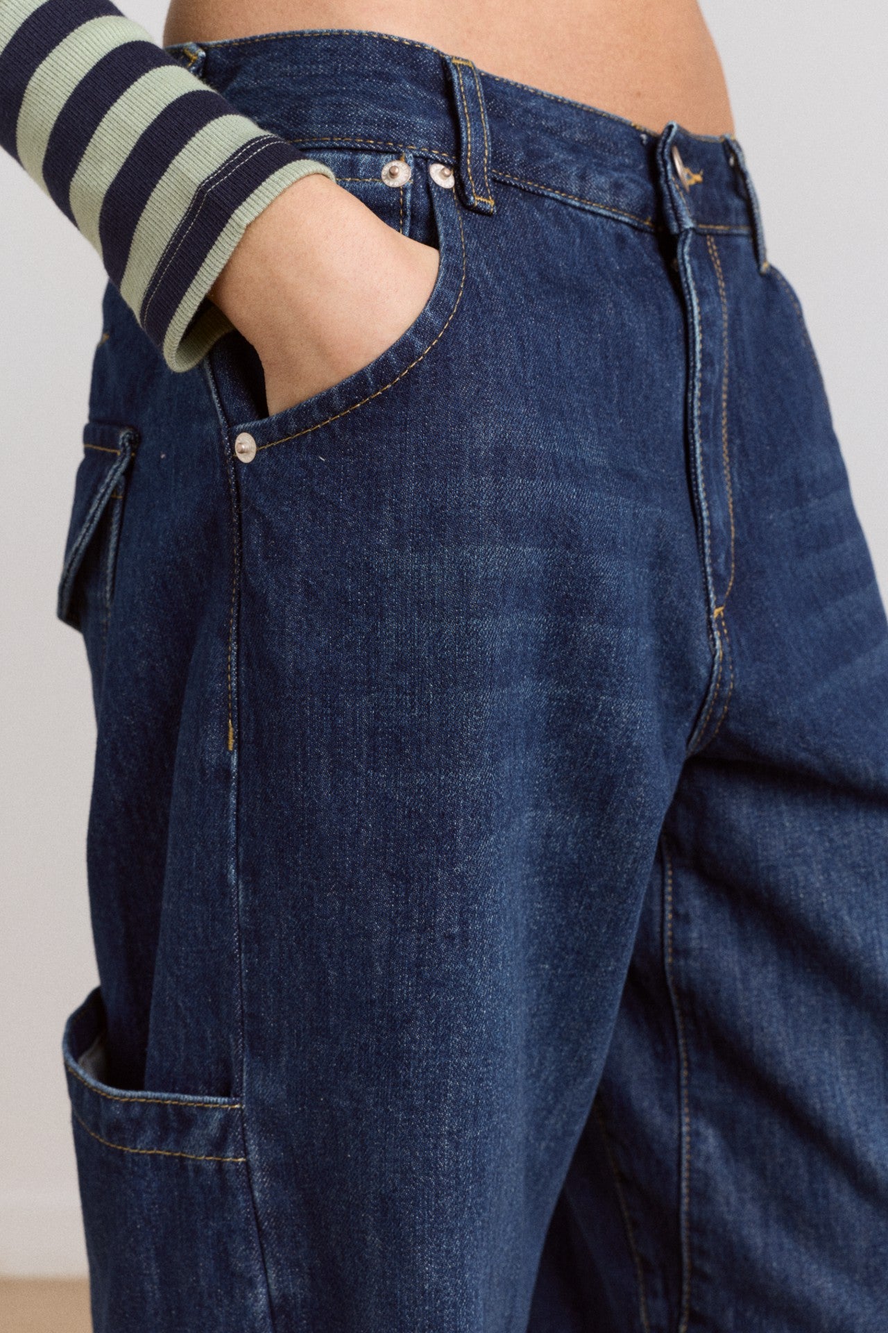 nina jean - authentic mid blue wash